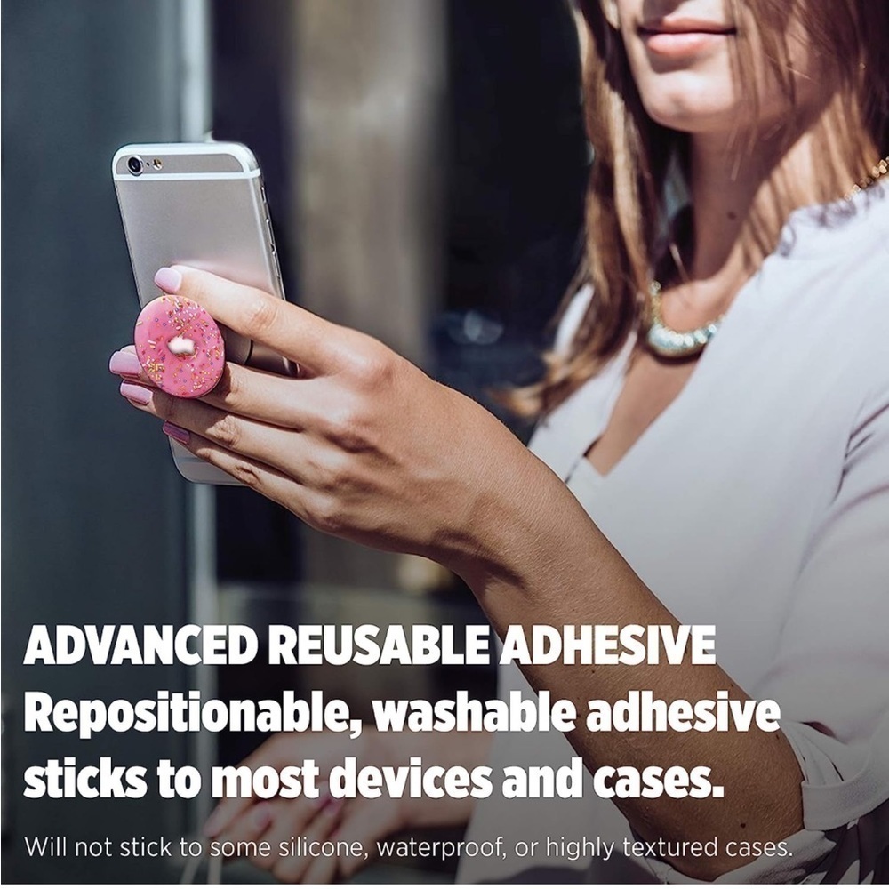 NWT Pink Sprinkles Donut PopSocket Collapsible Grip Stand - Picture 3 of 9